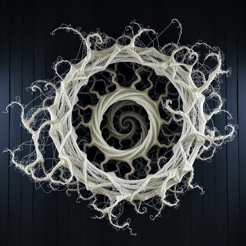 Surreal Void Sculpture in Dark Wooden Aesthetic