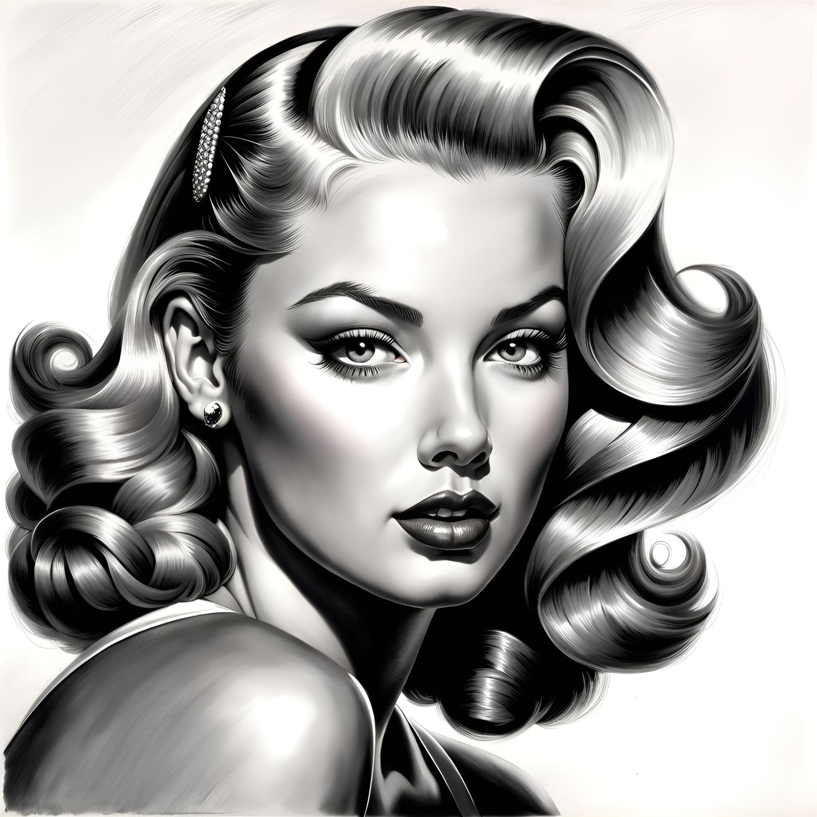 Edgy Pencil Portrait of a Girl in Hyper-Realism Style