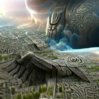 Enki: Detailed Matte Painting of Sumerian God