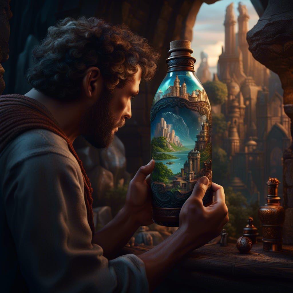 Civilization in a Bottle: Detailed Matte Painting