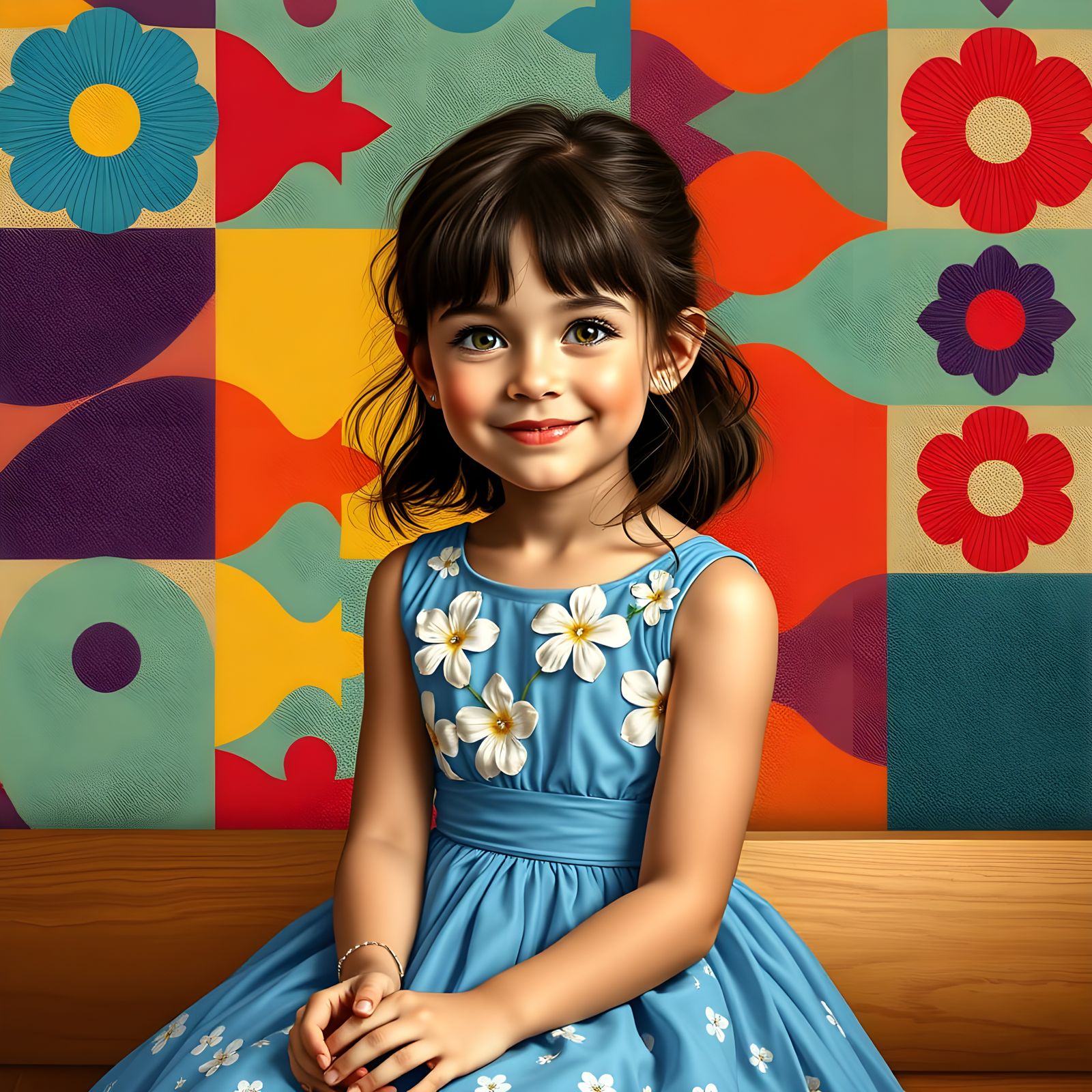 Ethereal Girl in Vibrant Fractal Art