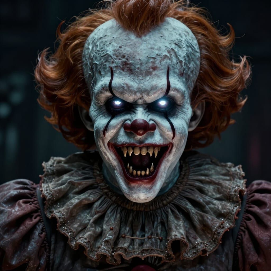 Pennywise's Terrifying Rictus With Deadlights Glowing