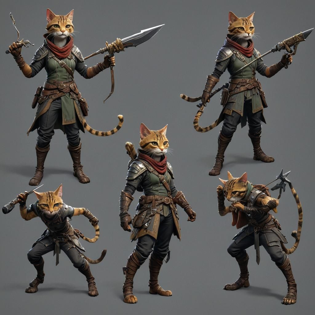 Tabaxi Ranger Character Design in Detailed Matte Painting