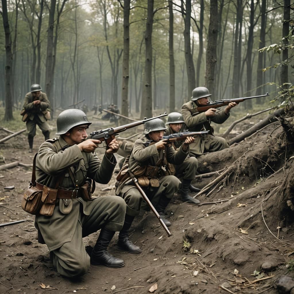 World War 2 German Soldiers Aiming Guns