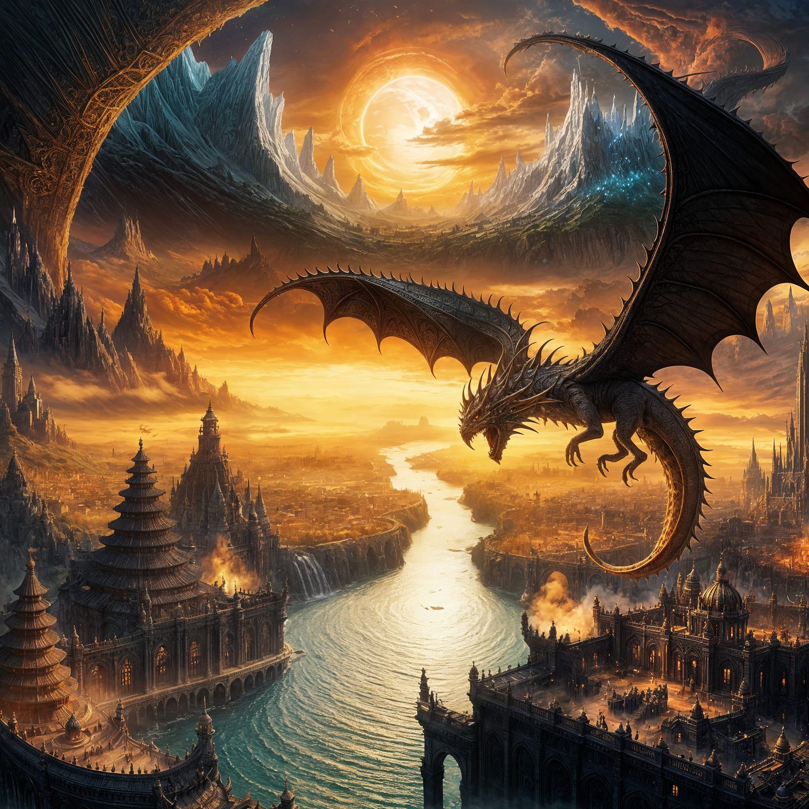 Detailed Portal Arches in Fantasy Concept Art