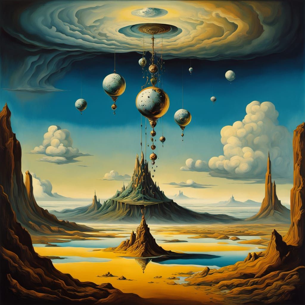 Dreamlike Surrealism: A Person in a Melting Landscape