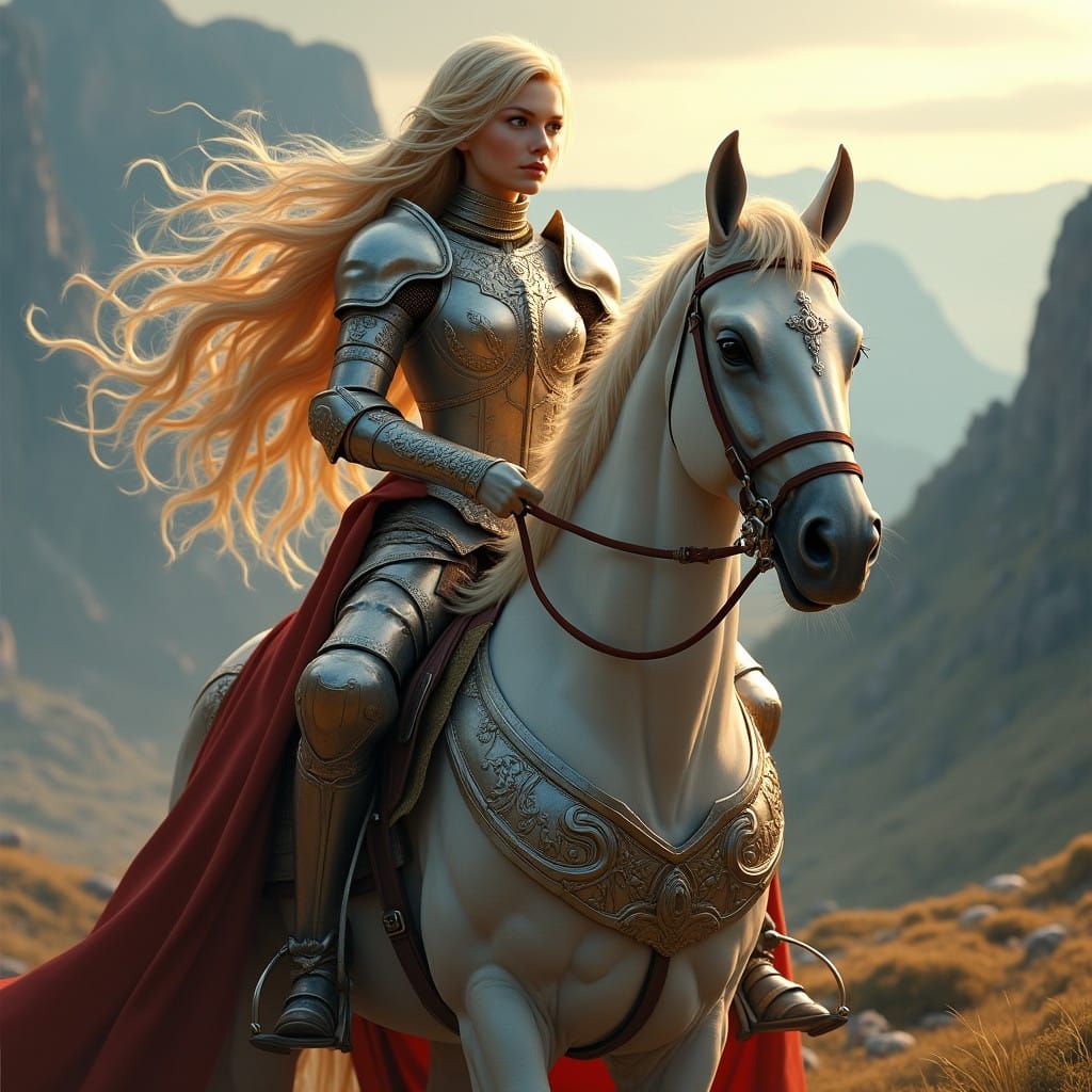 Regal Fantasy Knight Defends Realm in Golden Armor