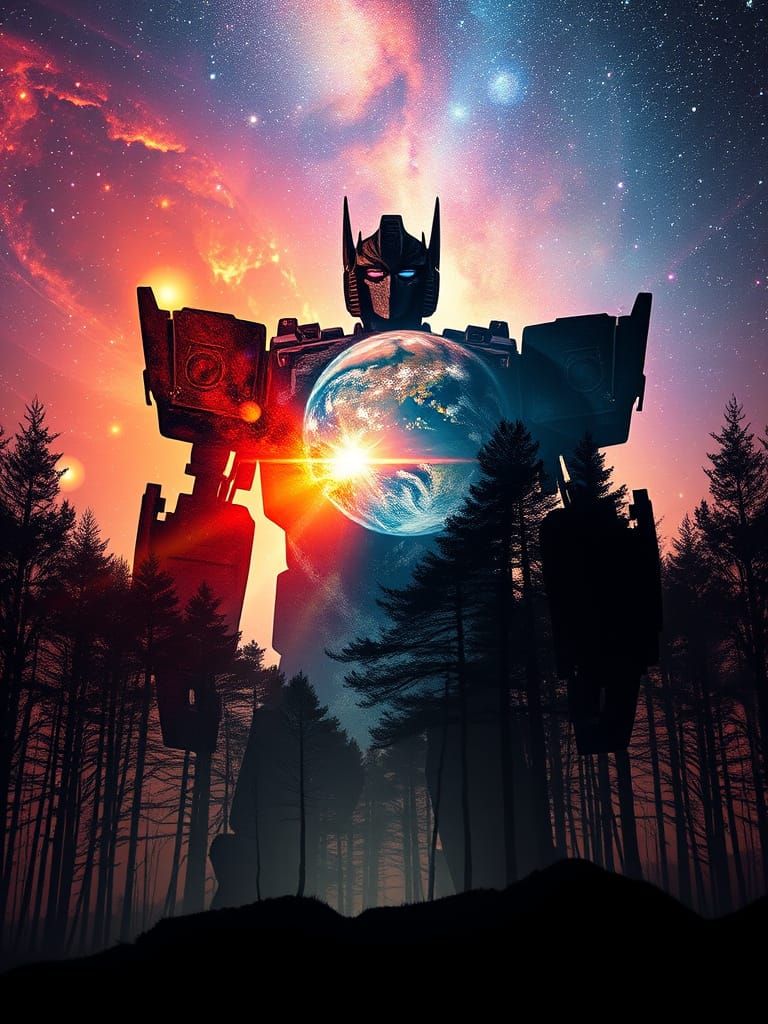 Galaxy Merges With Earth in Double Exposure