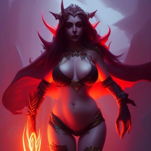Sensual Blood Elf Female in Dark Fantasy Style