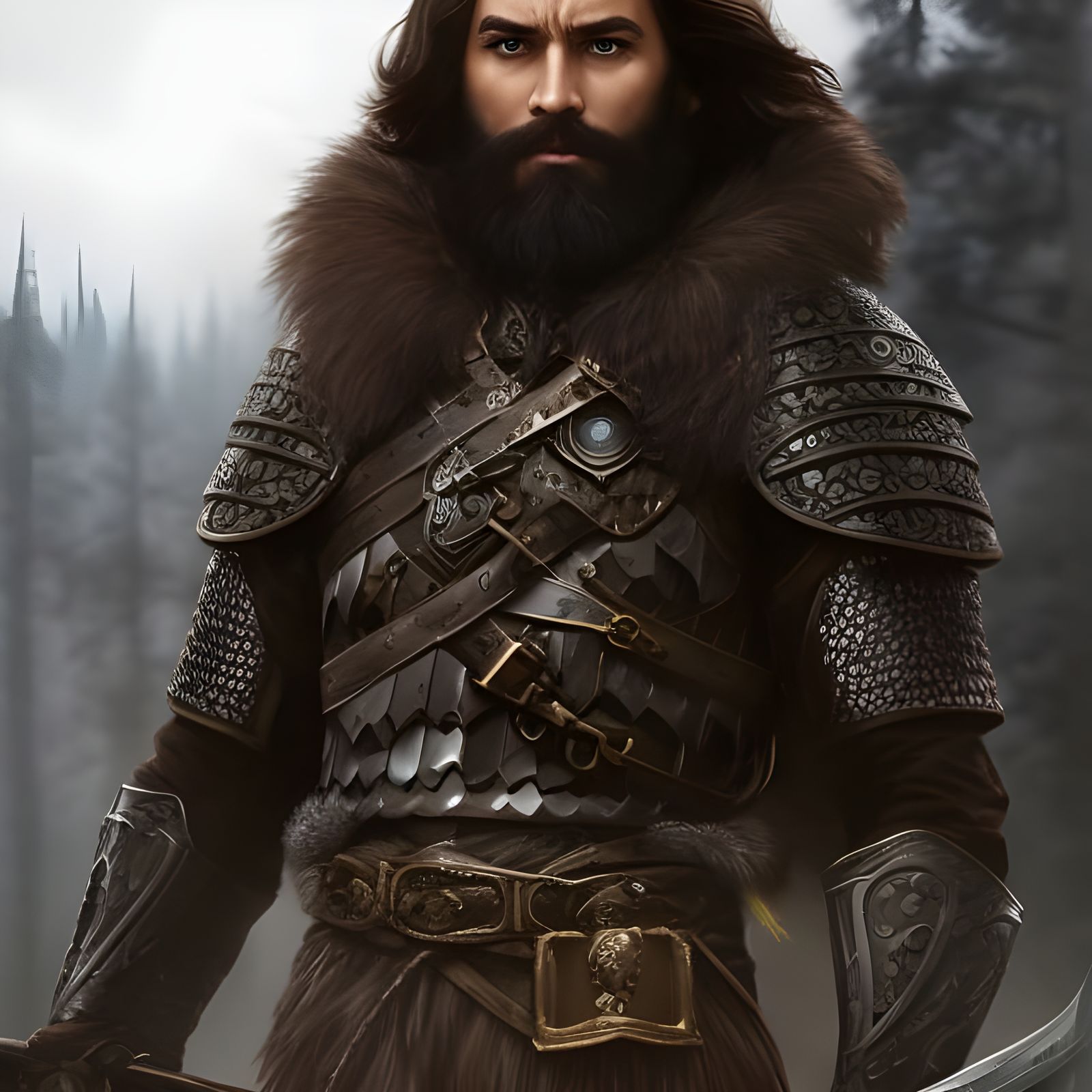 Dwarf Knight Portrait in Hyper-Realistic Digital Art