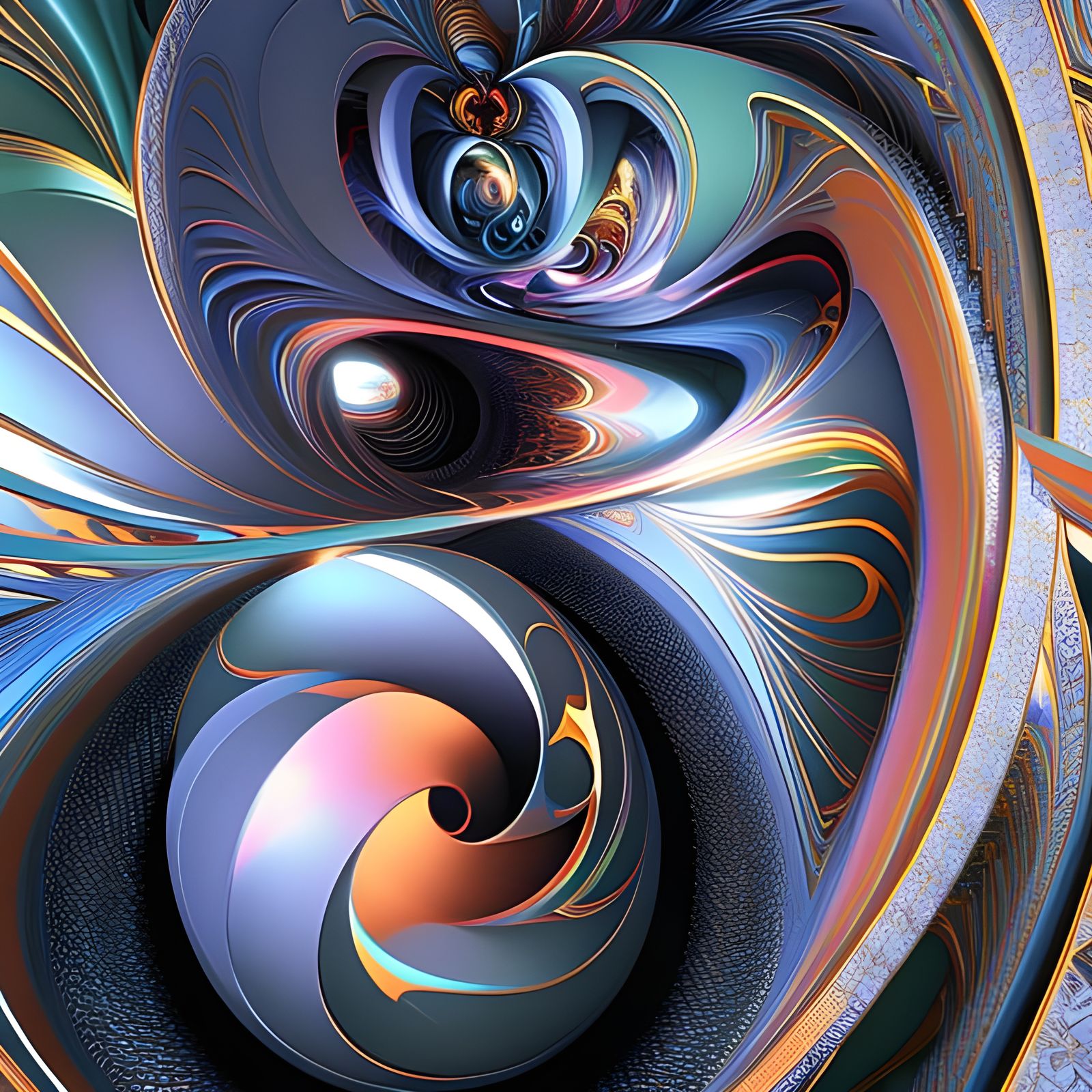 Geometric Abstract: Intricate Polychromatic Mandelbulb 3D Ar...