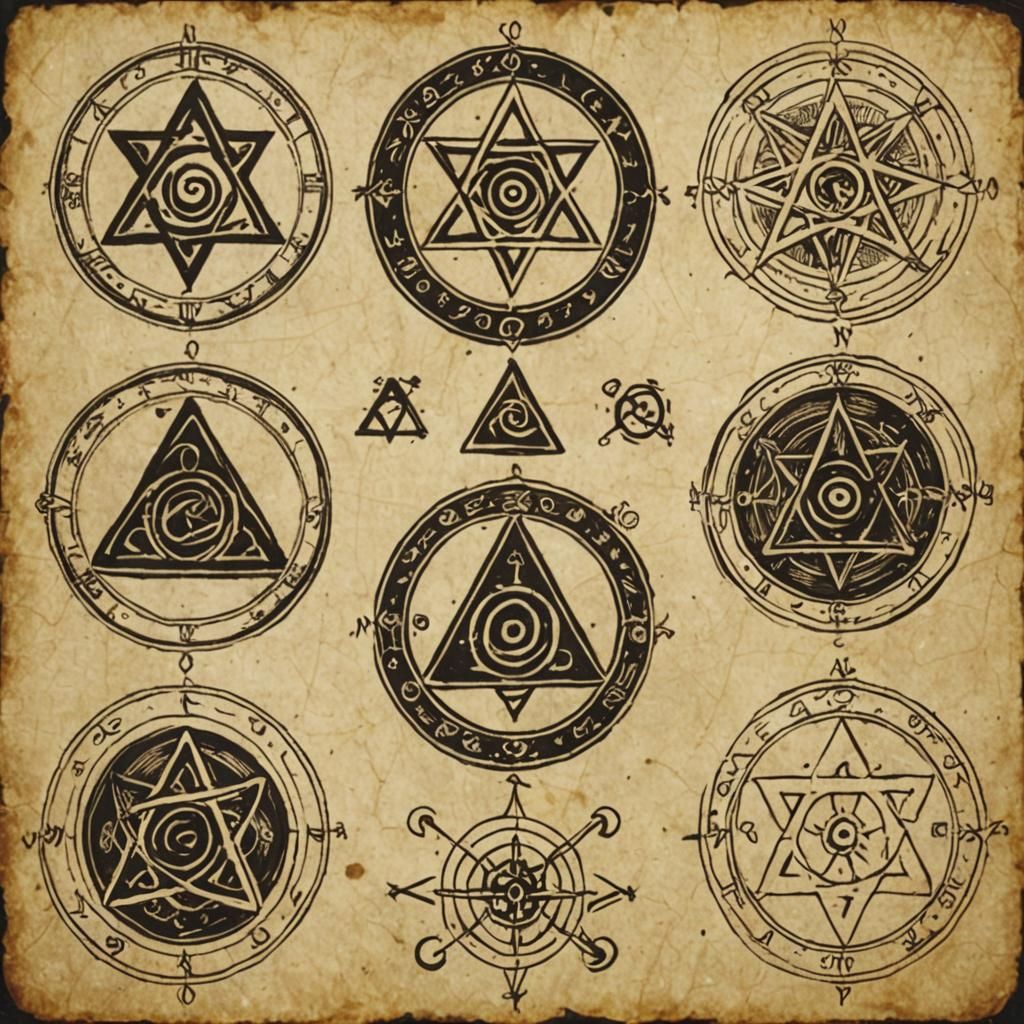 alchemy symbols for Do not transmute gold, do not act against the government, and do not attempt human transmutation