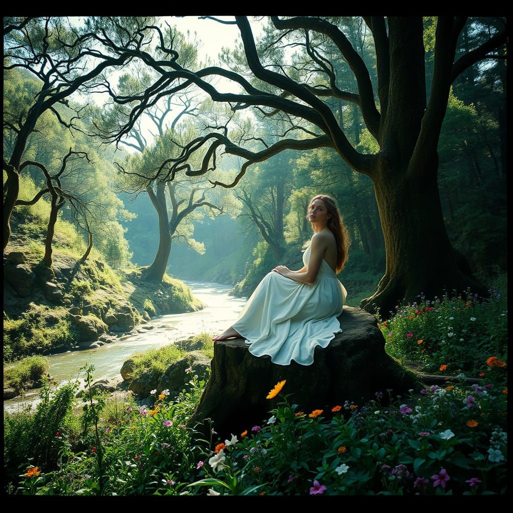 Hidden Valley Forest River in Romantic Style