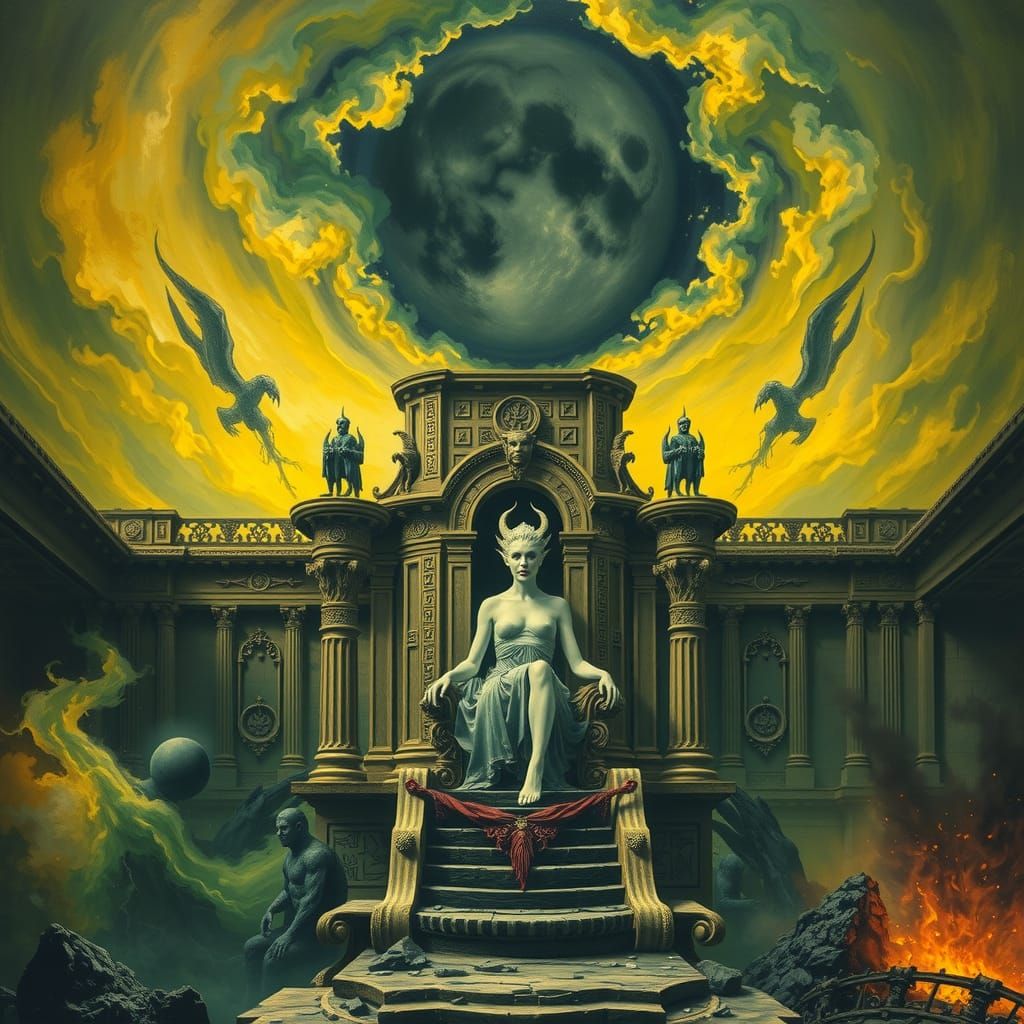 Hel Reigns in Niflheim as Abstract Expressionism