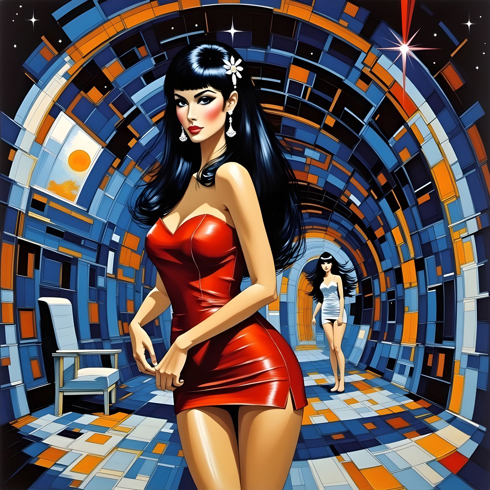 Space Goddess in a Galaxy Setting