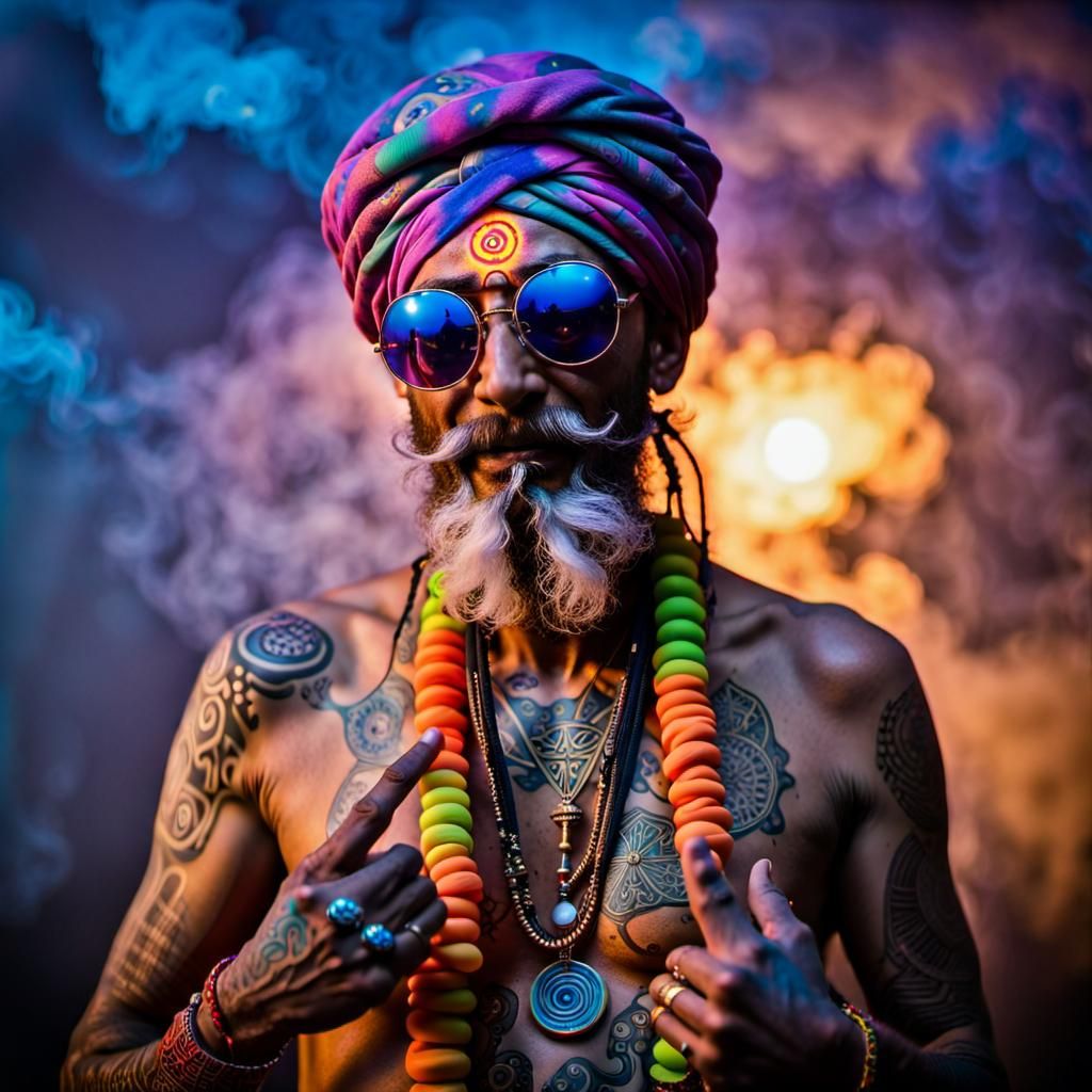 Psychedelic Guru Doctor in Bizarre Fantasy Art