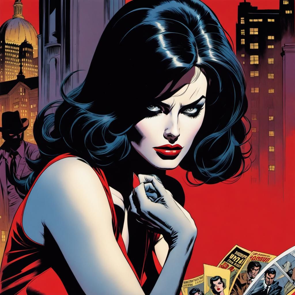 Jessica Jones in Comic Noir Expressionism Style