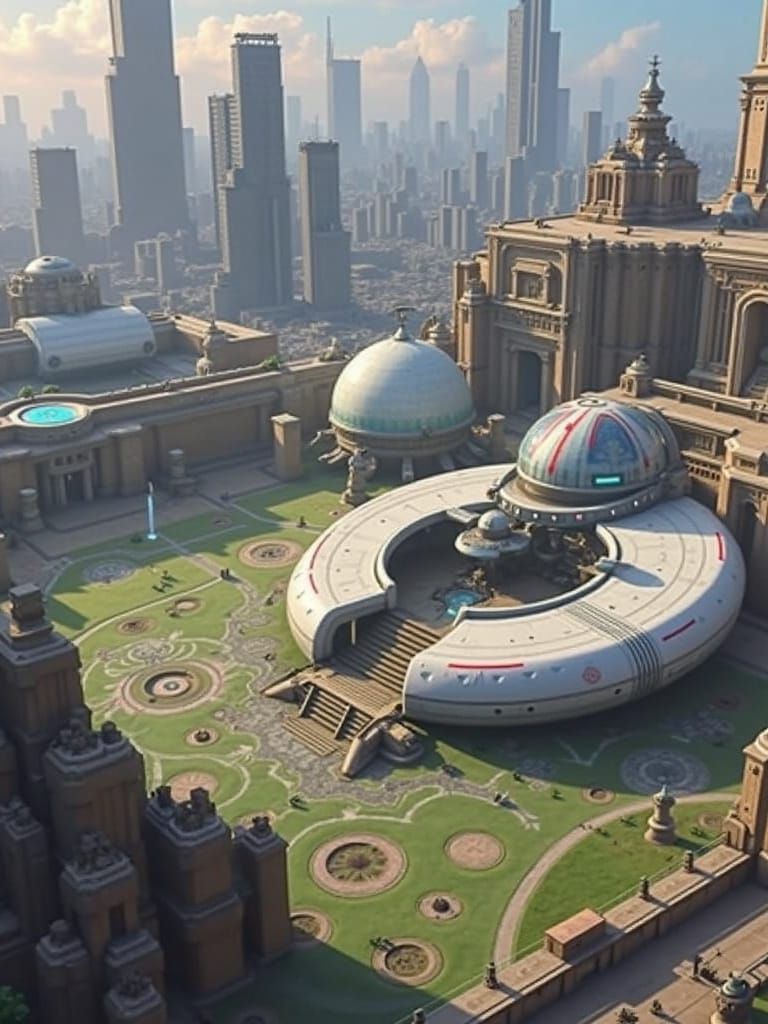 Cyberpunk Metropolis at Dusk