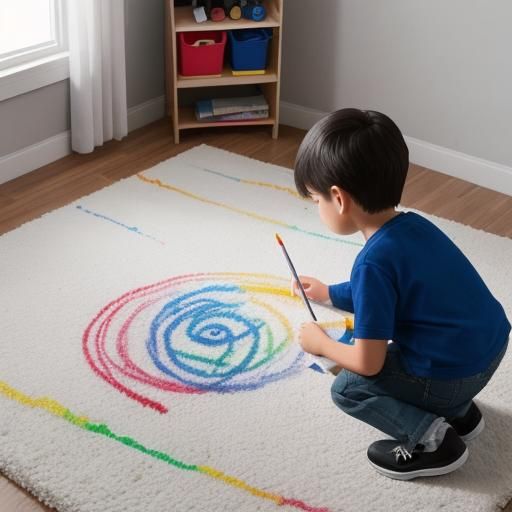 Simple Crayon Scrawl on Carpet