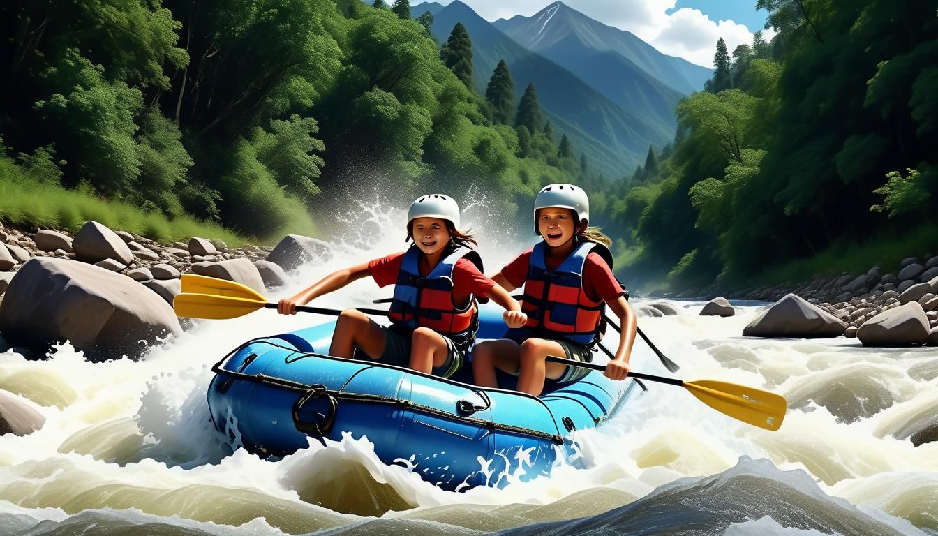 Adventurous Siblings Navigate Treacherous River Rapids