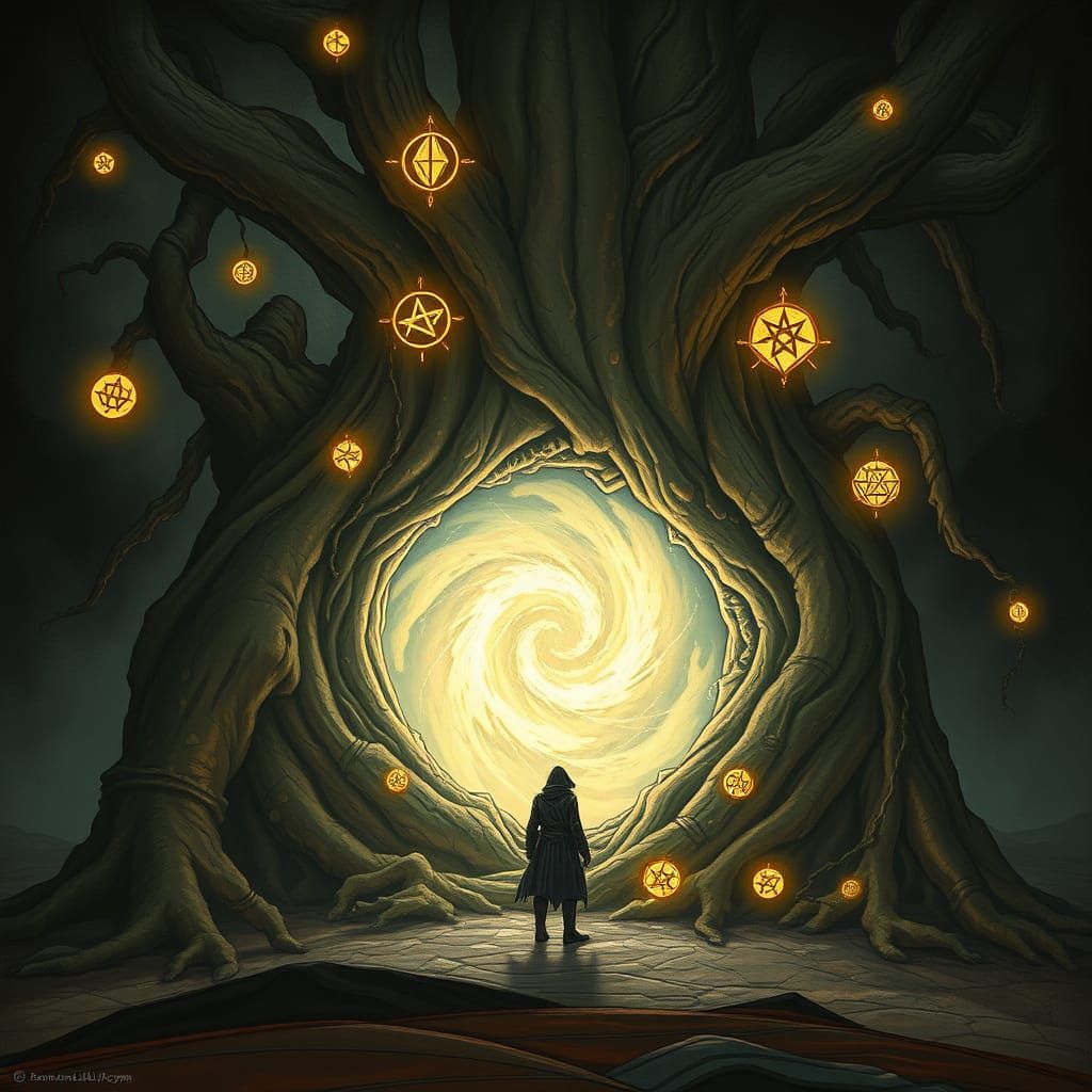 Ancient Tree Portal to Otherworldly Realm