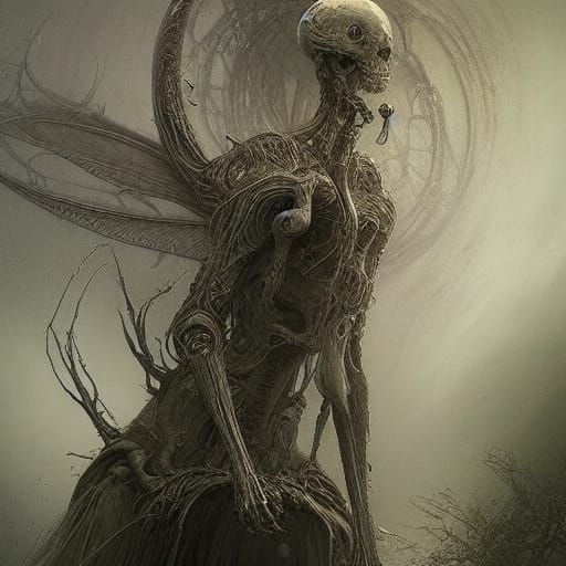 Death Fairy Concept Art in Horror Style