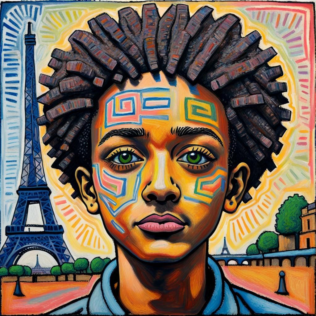 Afrofuturist Portrait of Love in Fauvist Style