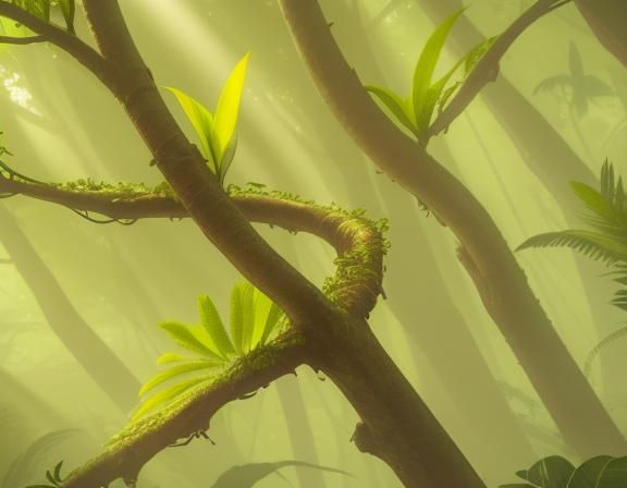 Lush Banana Forest: Fantastical Digital Matte Painting