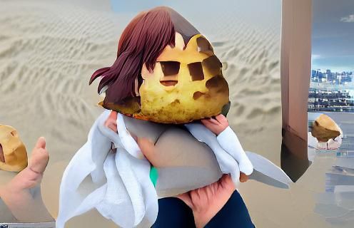 Giant Baked Potato Monster Attacks Tokyo: Low Poly
