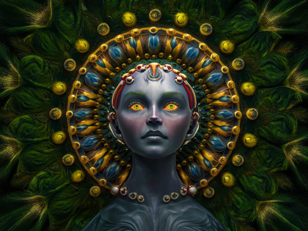 Biocosmic Photokinetic Character Design in Retro Style