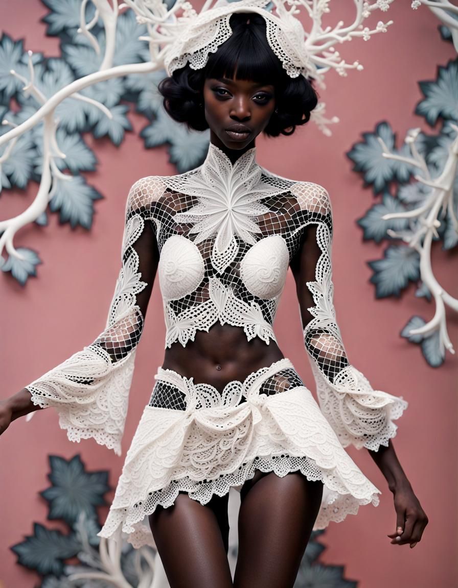 Harajuku Fashion Design with Fractal Lace