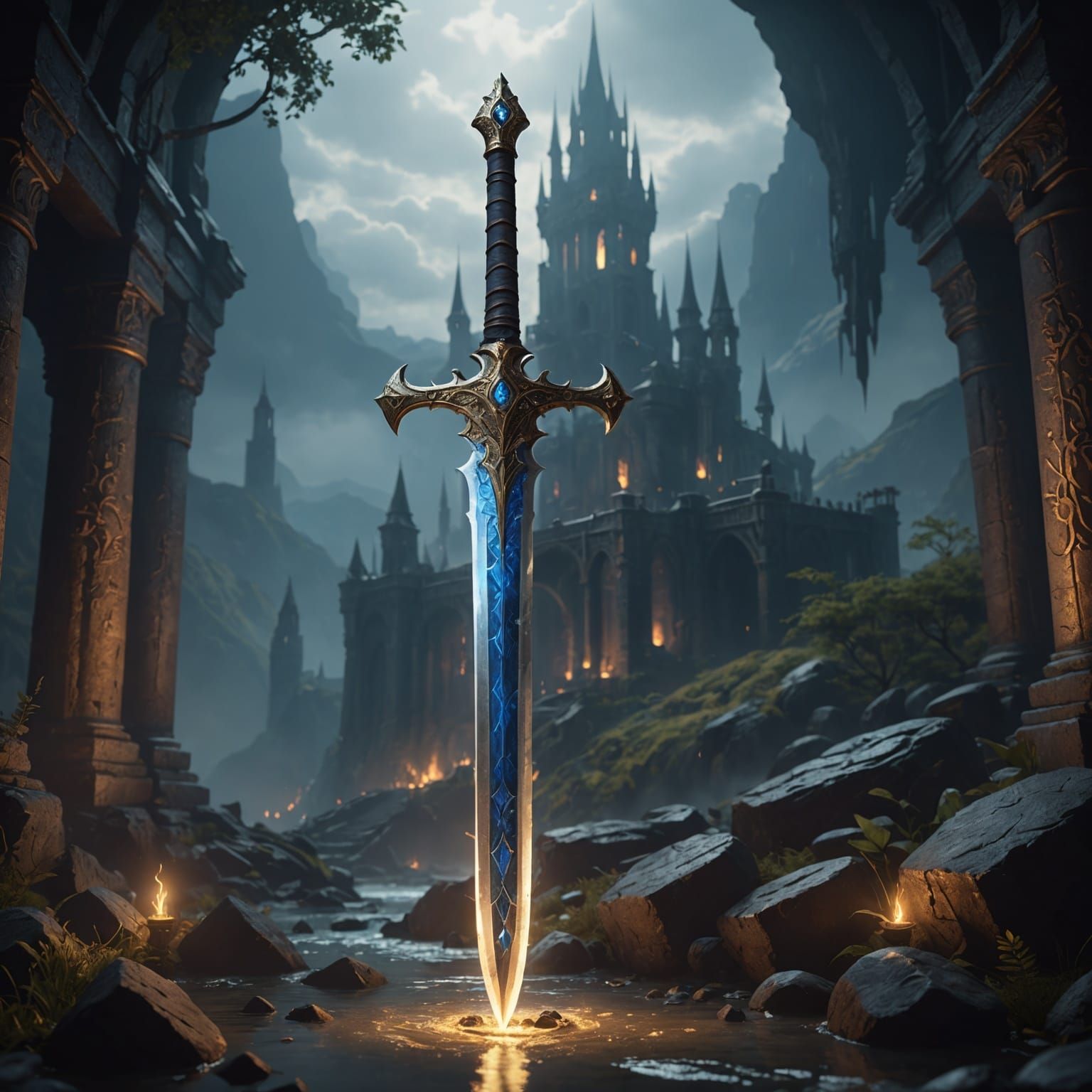 Sword of Light: Detailed Fantasy Concept Art