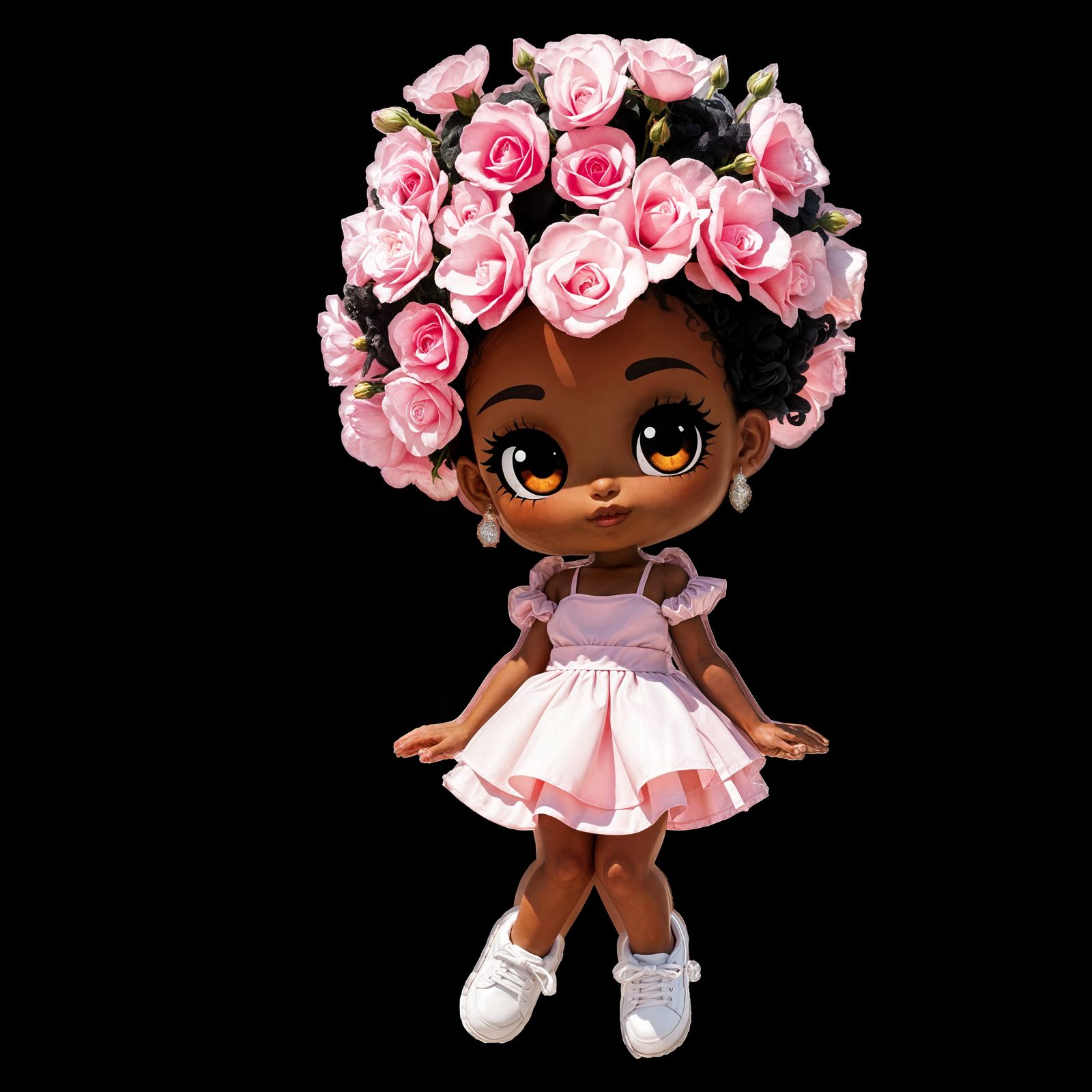 Chibi-Style Influencer in Pastel Pink, Inspired by Bratz