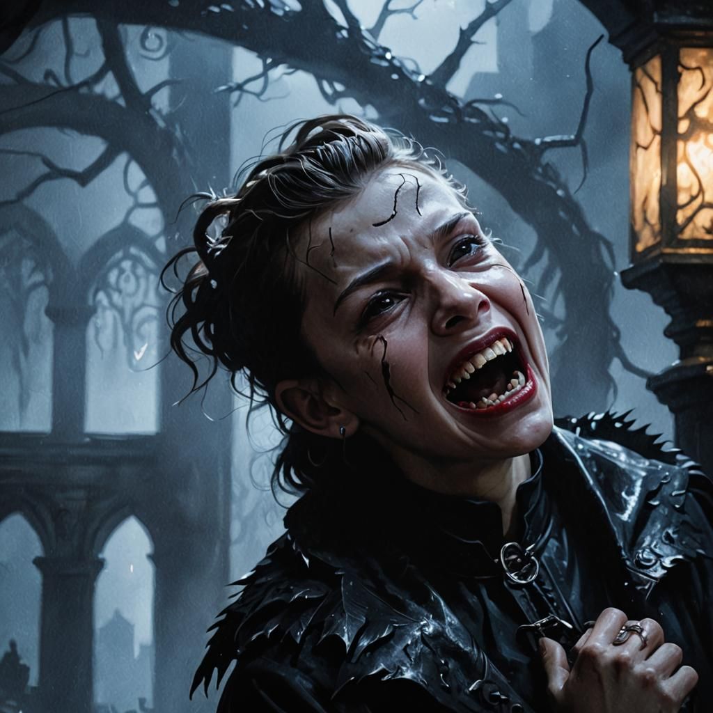 Millie Bobby Brown as Vampire in Dark Fantasy Portrait