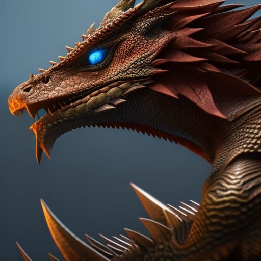 Dragon Lizard Person Portrait in Fantasy Art Style