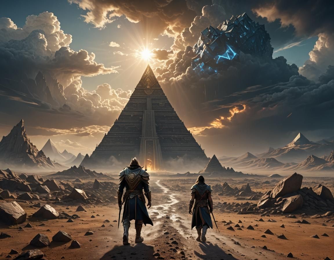 Fantasy Paladin in Wasteland: Digital Matte Painting