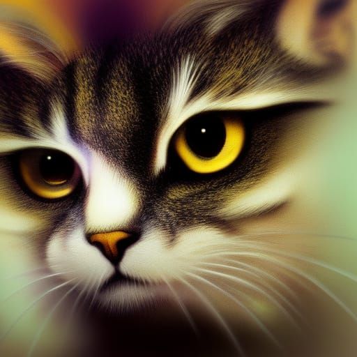 Colorful Origami Cat Papercraft Sculpture