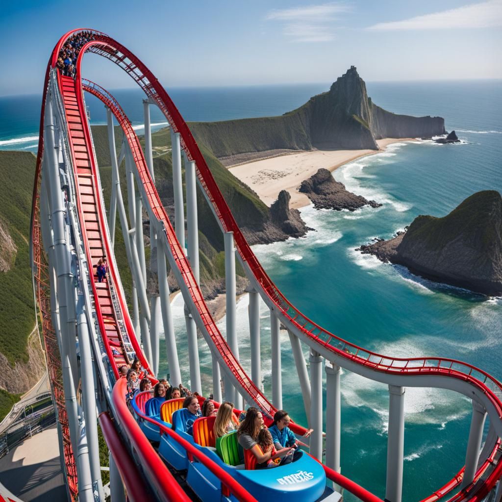 Epic Roller Coaster Ride by the Sea