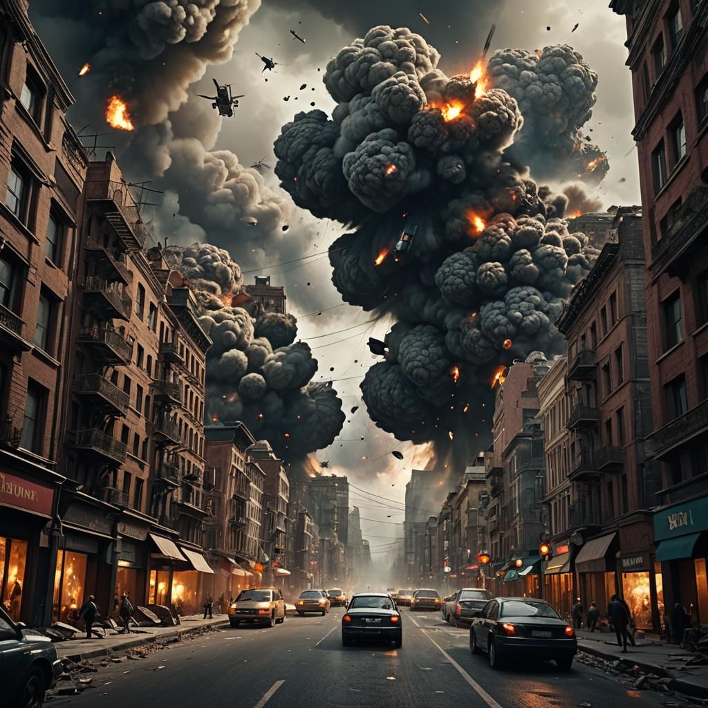 City Destruction by Bombs: Epic Cinematic Digital Art