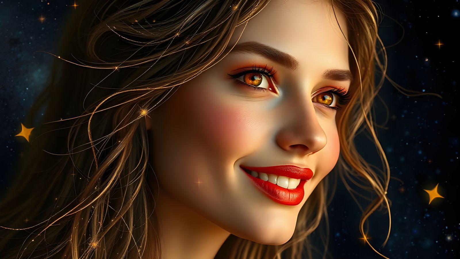 Celestial Portrait in Vibrant Colors