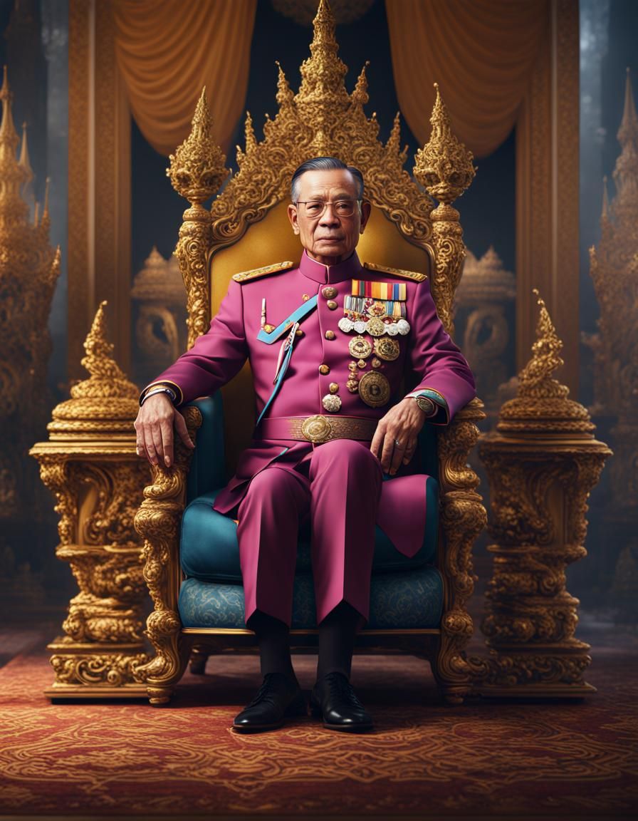 Majestic Portrait of the King of Thailand