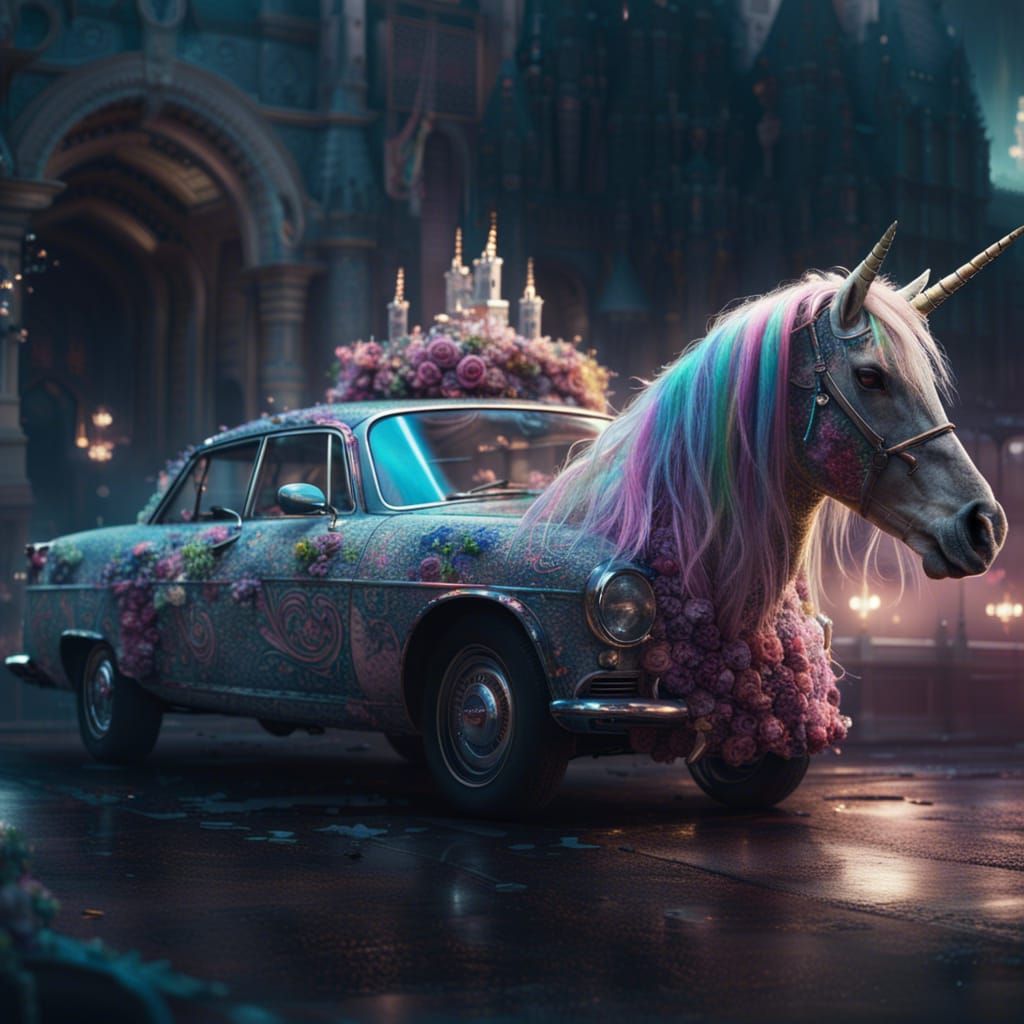 car made out of unicorn, Epic cinematic brilliant stunning i...