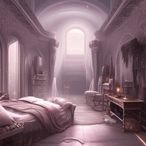 Dramatic Bedroom Interior in Digital Matte Painting