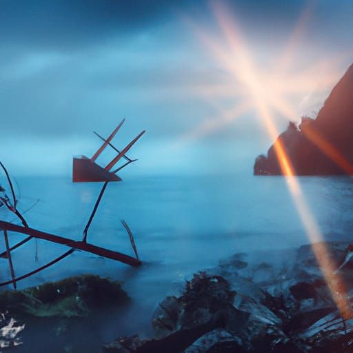 Fantastical Seascape in Detailed Matte Painting Style