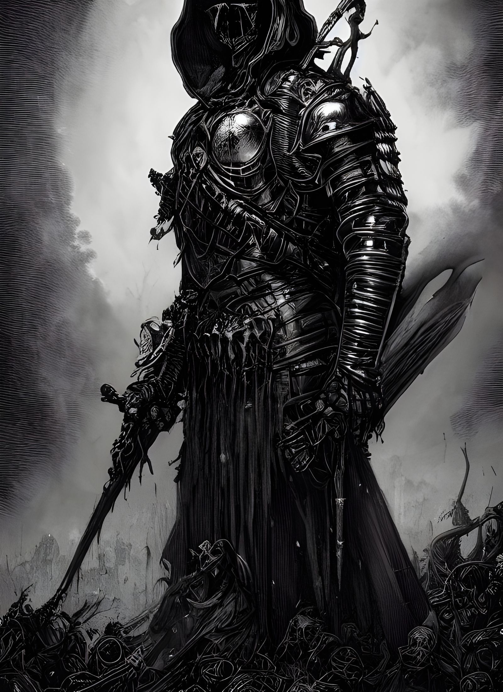 Death Knight in Medieval Armor: Dark Art