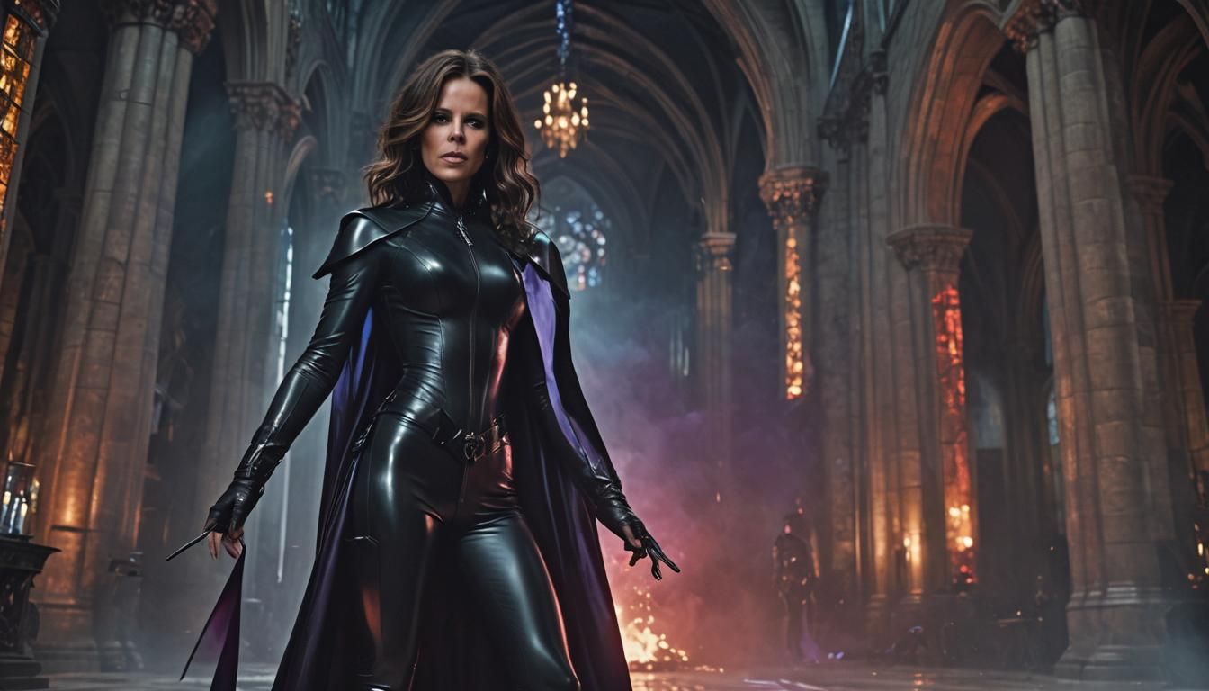 Selene in Gothic Cathedral: Dark Fantasy Portrait