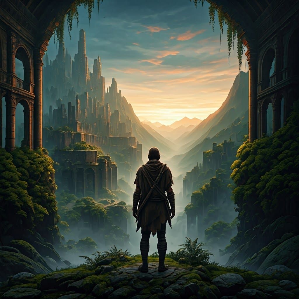 Metropolis Reclaimed: Human Figure in Ruins