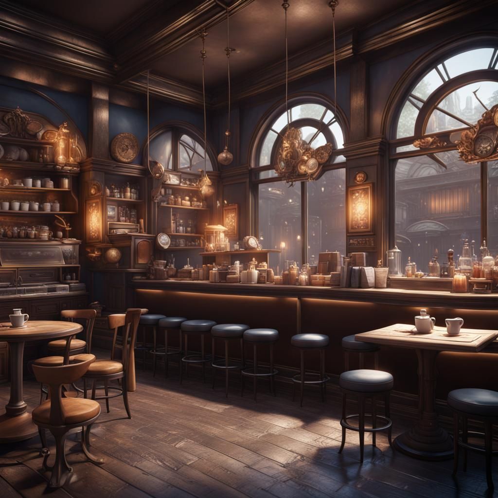 Fantastical Cafe Concept Art in Deep Color