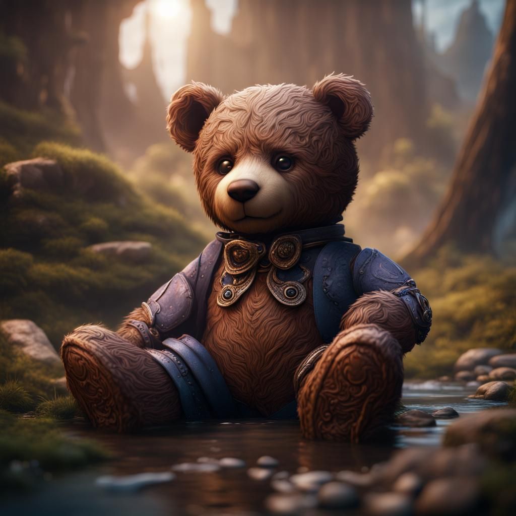 Detailed Matte Painting of a Teddy Bear