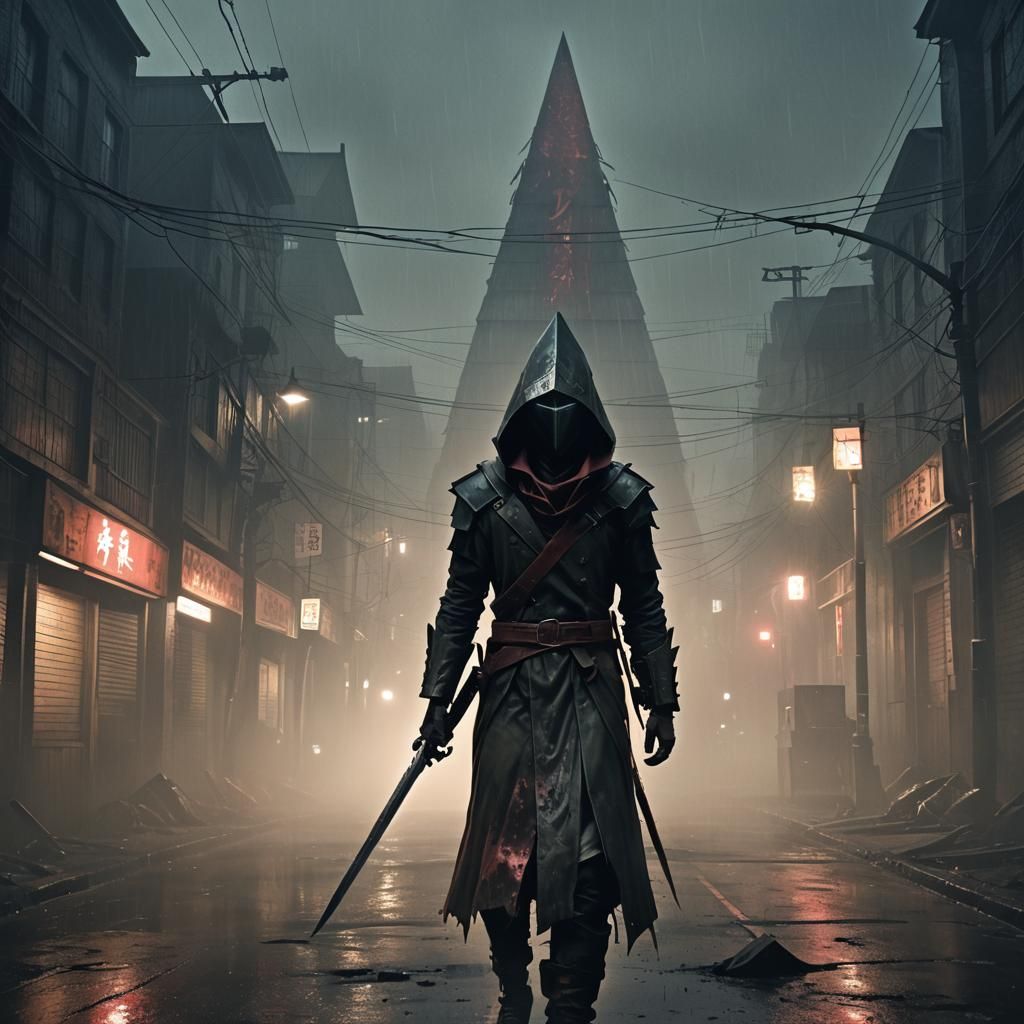 Pyramid Head in Silent Hill: Surreal Anime Horror